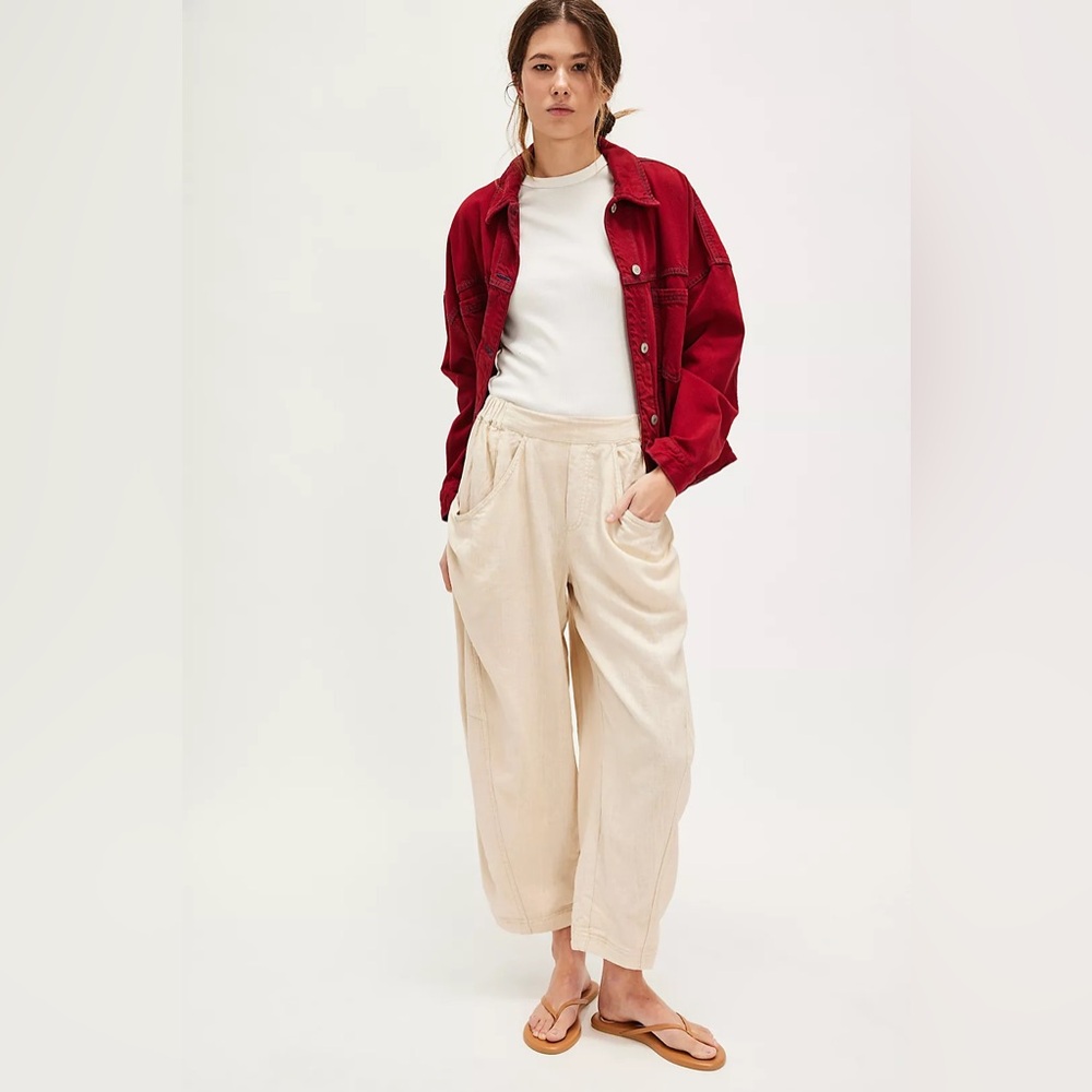 Free People High Road Solid Pull-On Barrel Pants